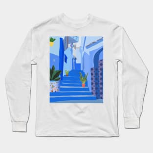 Morocco Blue city Long Sleeve T-Shirt